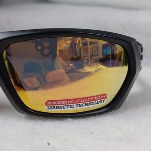 NWT Liberty Sport Athletic Sunglasses #205 Blk Square Frames with Yel Lenses Z87